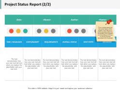 Project Status Report 2 2 Ppt Inspiration Designs
