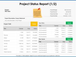 Project status report development ppt powerpoint presentation icon show