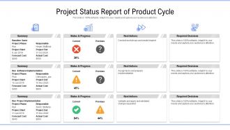 Project status report of product cycle