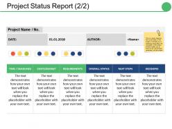 Project status report ppt ideas portrait