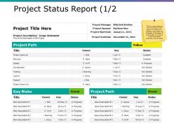 Project status report ppt sample presentations