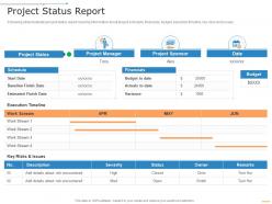 Project status report project management professional toolkit ppt designs