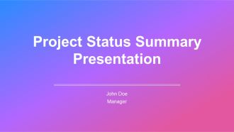 Project Status Summary Presentation PPT Graphics AT
