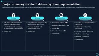 Project Summary For Cloud Data Encryption Implementation Cloud Data Encryption