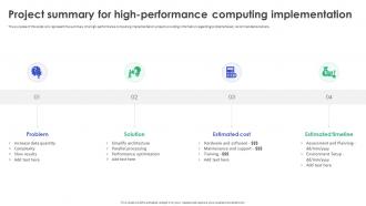 Project Summary For High Performance Computing Implementation