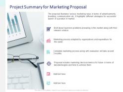 Project summary for marketing proposal goals ppt presentation slides