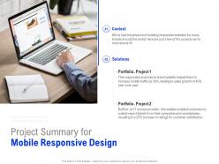 Project summary for mobile responsive design ppt powerpoint presentation icon