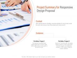 Project summary for responsive design proposal ppt powerpoint portfolio