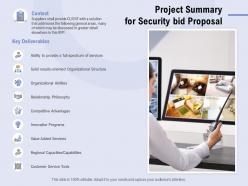 Project Summary For Security Bid Proposal Ppt Powerpoint Presentation Inspiration