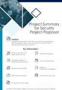 Project Summary For Security Project Proposal One Pager Sample Example Document