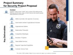 Project summary for security project proposal ppt powerpoint presentation model