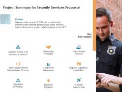 Project summary for security services proposal ppt powerpoint presentation model themes