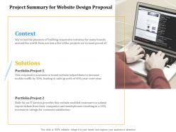 Project summary for website design proposal ppt powerpoint presentation slides