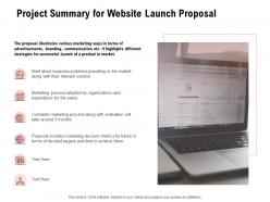 Project Summary For Website Launch Proposal Ppt Powerpoint Presentation Model Slideshow