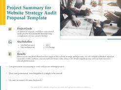 Project summary for website strategy audit proposal template ppt powerpoint themes