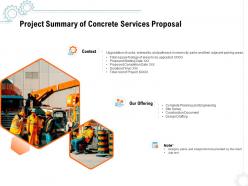 Project summary of concrete services proposal ppt powerpoint presentation icon template