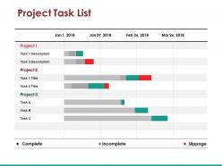 Project Task List Slide Powerpoint Slide Presentation Examples