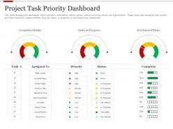 Project task priority dashboard strategic initiatives prioritization methodology stakeholders