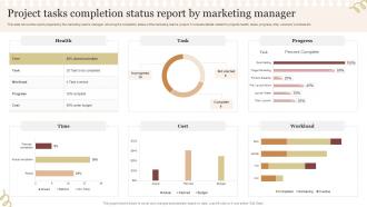 Project Tasks Completion Status Report By Marketing Manager