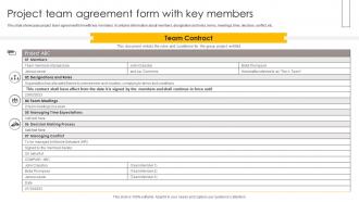 Project Team Agreement Form With Key Members