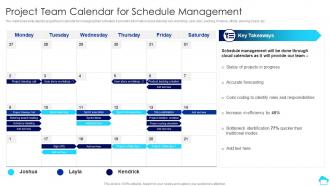 Project Team Calendar For Schedule Management Cloud Computing For Efficient Project Management