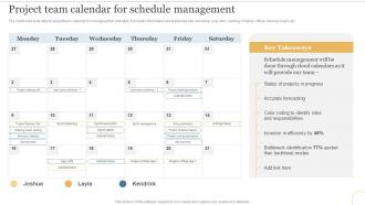 Project Team Calendar For Schedule Management Deploying Cloud To Manage