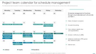 Project Team Calendar For Schedule Management Integrating Cloud Systems