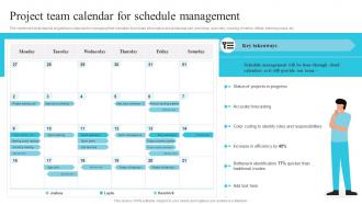 Project Team Calendar For Schedule Management Utilizing Cloud Project Management Software