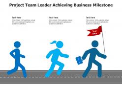 Project team leader achieving business milestone infographic template