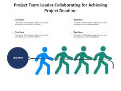 Project team leader collaborating for achieving project deadline infographic template