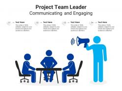 Project team leader communicating and engaging infographic template
