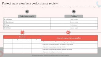 Project Team Members Performance Review