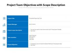 Project Team Objectives With Scope Description