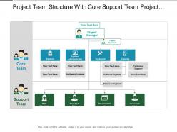 Project team structure with core support team project manager and specialist