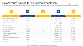 Project Team Training For Cloud Digital Project Management Navigation PM SS V