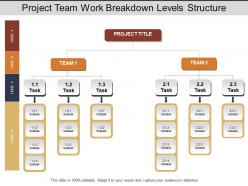 Project team work breakdown levels structure