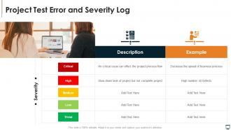 Project Test Error And Severity Log Testing Templates Bundle Ppt Powerpoint Infographic