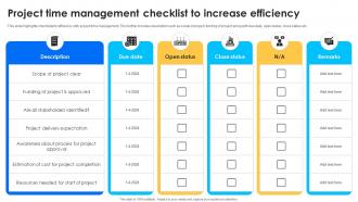 Project Time Management Checklist To Increase Efficiency