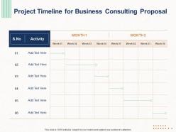 Project Timeline For Business Consulting Proposal Ppt Powerpoint Professional