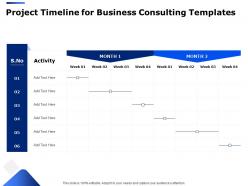 Project timeline for business consulting templates ppt powerpoint presentation slides