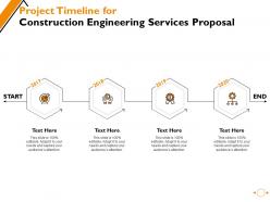 Project timeline for construction engineering services proposal ppt powerpoint presentation slides format