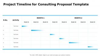 Project timeline for consulting proposal template ppt slides