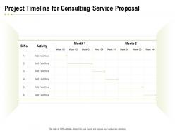 Project timeline for consulting service proposal ppt powerpoint presentation slides ideas