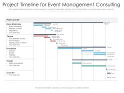 Project timeline for event management consulting