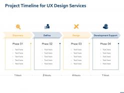 Project timeline for ux design services ppt powerpoint presentation summary vector