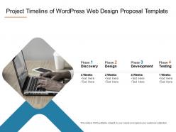 Project timeline of wordpress web design proposal template ppt powerpoint mockup