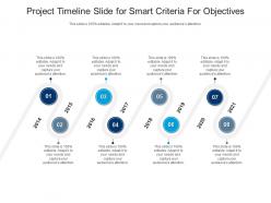 Project timeline slide for smart criteria for objectives infographic template