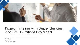 Project Timeline With Dependencies And Task Durations Explained PPT Mockup AT
