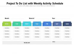 Project to do list with weekly activity schedule