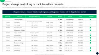 Project To Track Transition Requests Change Control Process To Manage In It Organizations CM SS